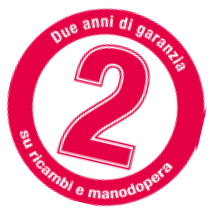2anniGaranzia Due anni di garanzia su ricambi e manodopera